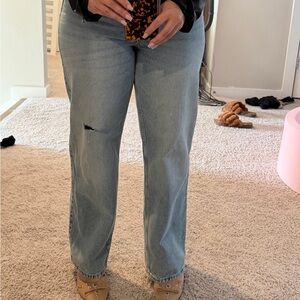 H&M Light Blue baggy low waist denim jeans